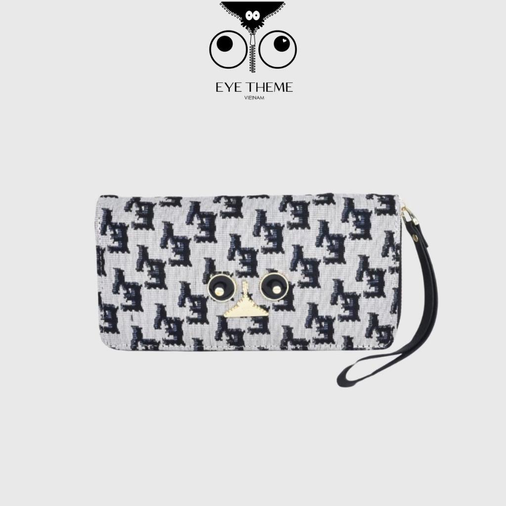 GENUINE EYETHEMEEyetheme Logo Pattern Long Wallet Canvas Fabric A141 - Canvas EYE Purse
