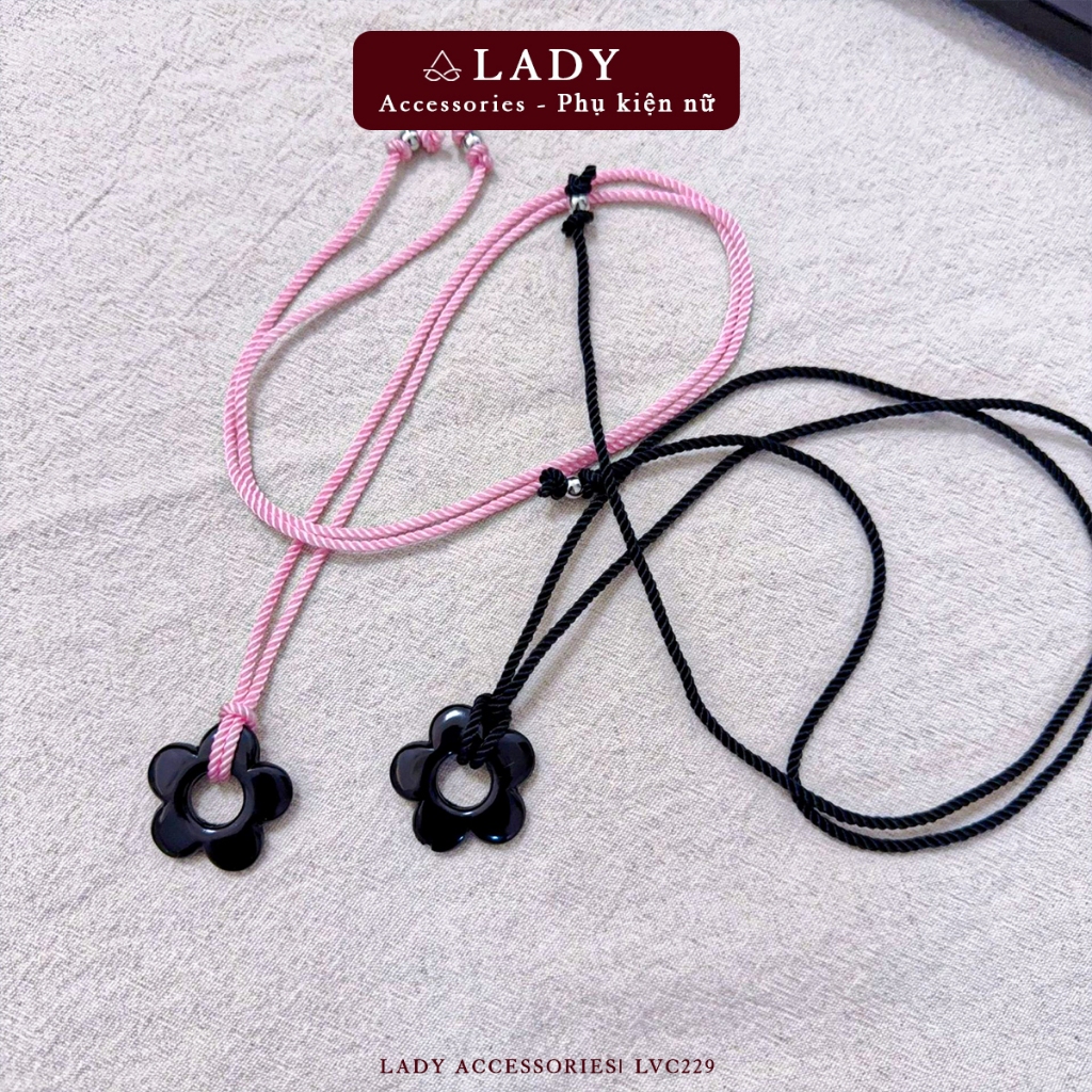 Y2K สร้อยคอพร้อมจี้ดอกไม้น่ารัก สร้อยคอสไตล์เกาหลีสําหรับผู้หญิง Lady Accessories - LVC229