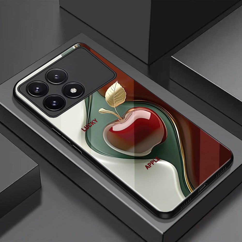 เคสสําหรับ XIAOMI POCO M6 4G/ M6 PRO/ X6 PRO – กระจกนิรภัยระดับพรีเมียม – รูปแบบ Apple ที่ดีงาม