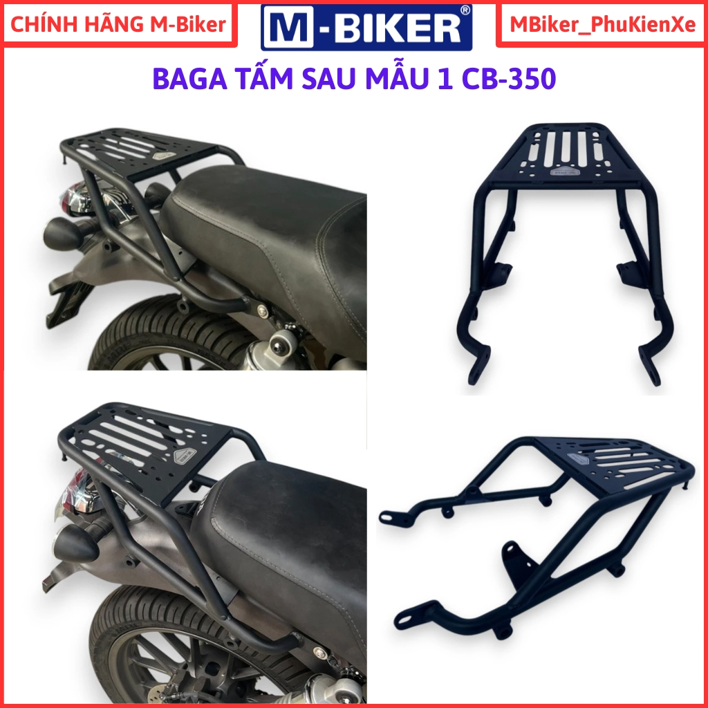 Baga CB350 พอร์ตหลัง CB350 แผ่นหลัง Baga CB350 Mbiker แท้ รับน้ําหนักได้มากกว่า 50กก. สีดําด้าน