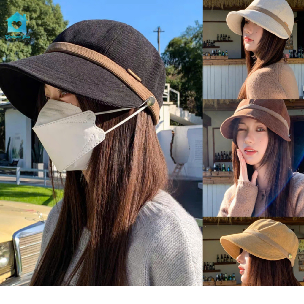 หมวกกันแดดทรงโดมกํามะหยี่ปุ่มหน้ากากหมวกปีกกว้างสําหรับกีฬากลางแจ้ง