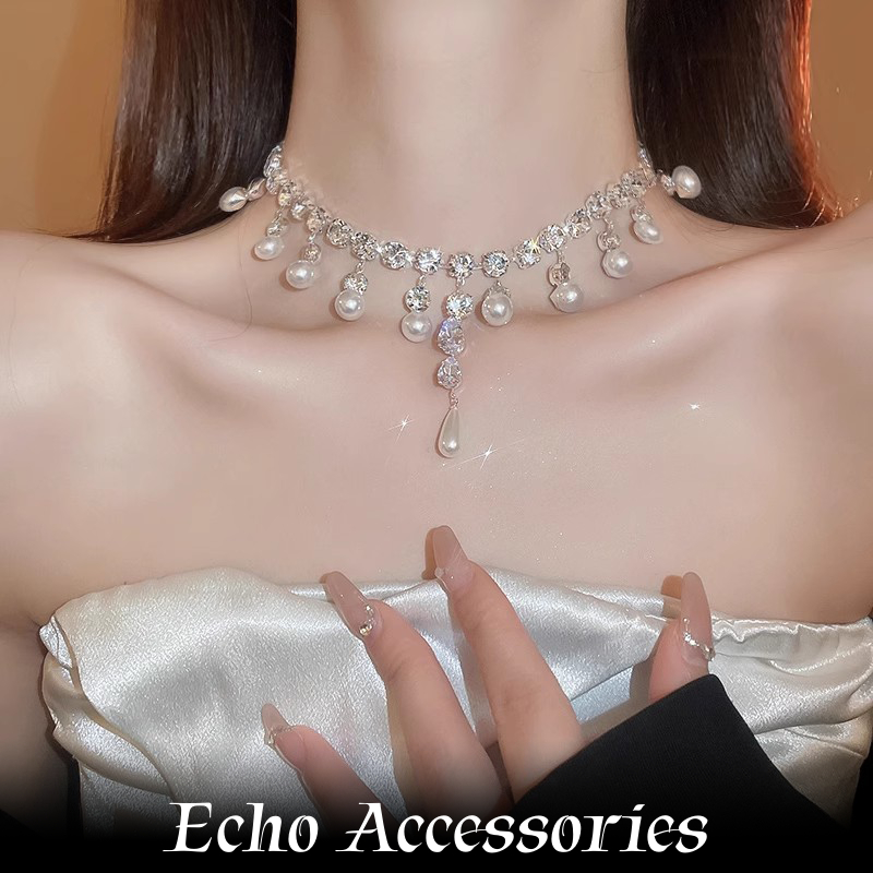อุปกรณ์เสริมEcho สร้อยคอไข่มุกผู้หญิง & ลูกปัดสว่างสุด