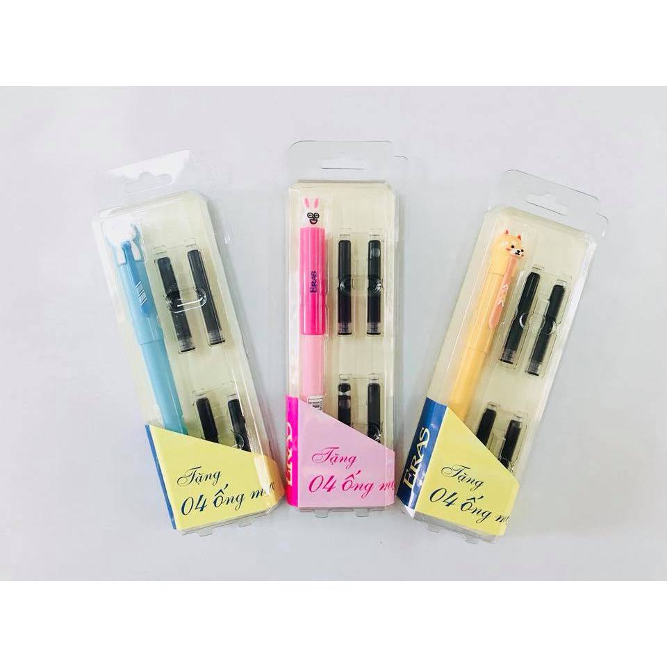 [ERASVN] ปากกาหมึกซึม Chiban super smooth E008 (แถมตลับหมึก 4 อัน) (น้ําเงิน/ดํา/ม่วง)