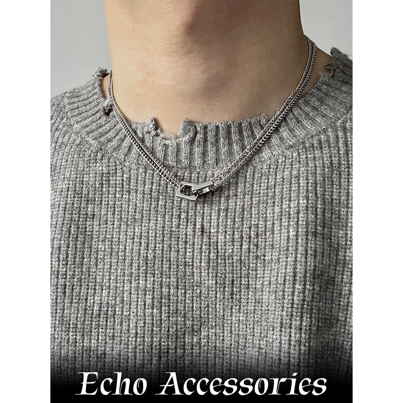 อุปกรณ์เสริม Echo สร้อยคอ TITAN สองชั้นสําหรับผู้ชาย