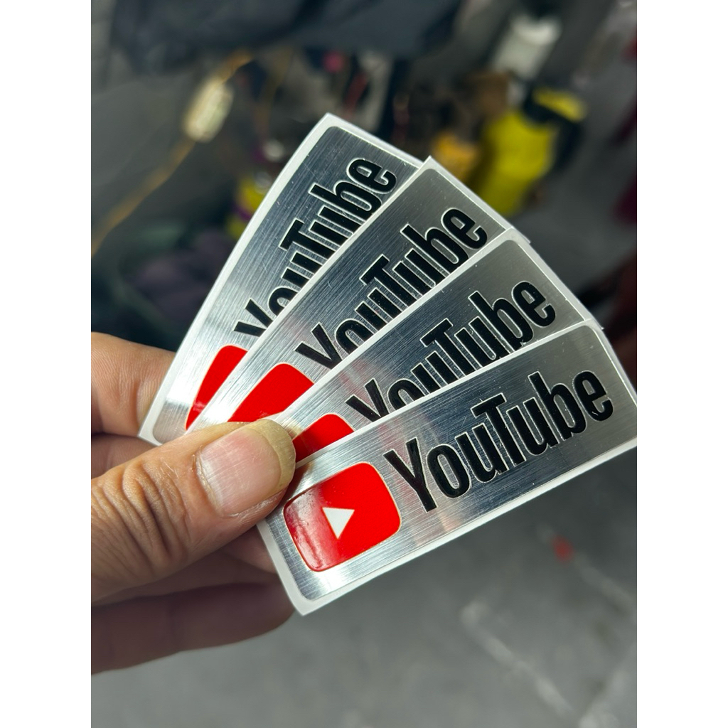 สติ๊กเกอร์อลูมิเนียม YOUTUBE (1 ชิ้น)