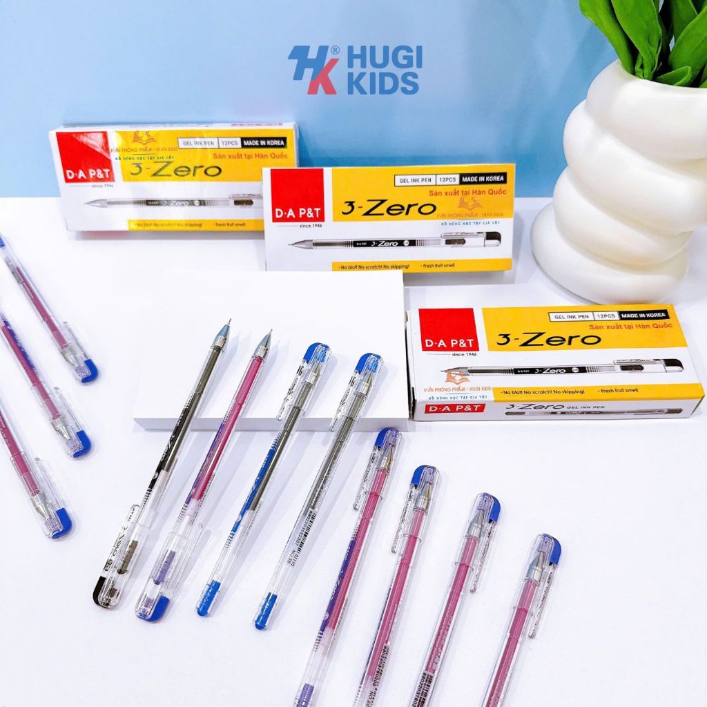 กล่อง 12 ปากกาเจล 3-Zero เกาหลี Dong-A ของแท้ 0.38 มม. เข็มละเอียด Nib DA P&T