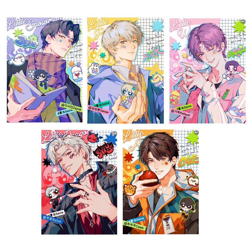 การ์ดรูปถ่าย 7x10 Love and Deepspace Powerpuff Boys Sylus Xavier Caleb Zayne คอลเลกชันราฟาเอล