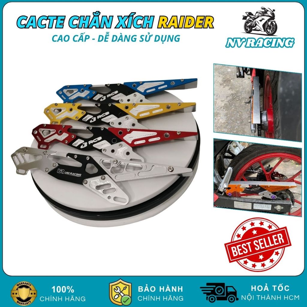แคร้งบังโซ่, CNC Aluminium Chain Cover Raider, Satria Logo UniRacing, Suzuki, RCB Random ติดตั้งง่าย