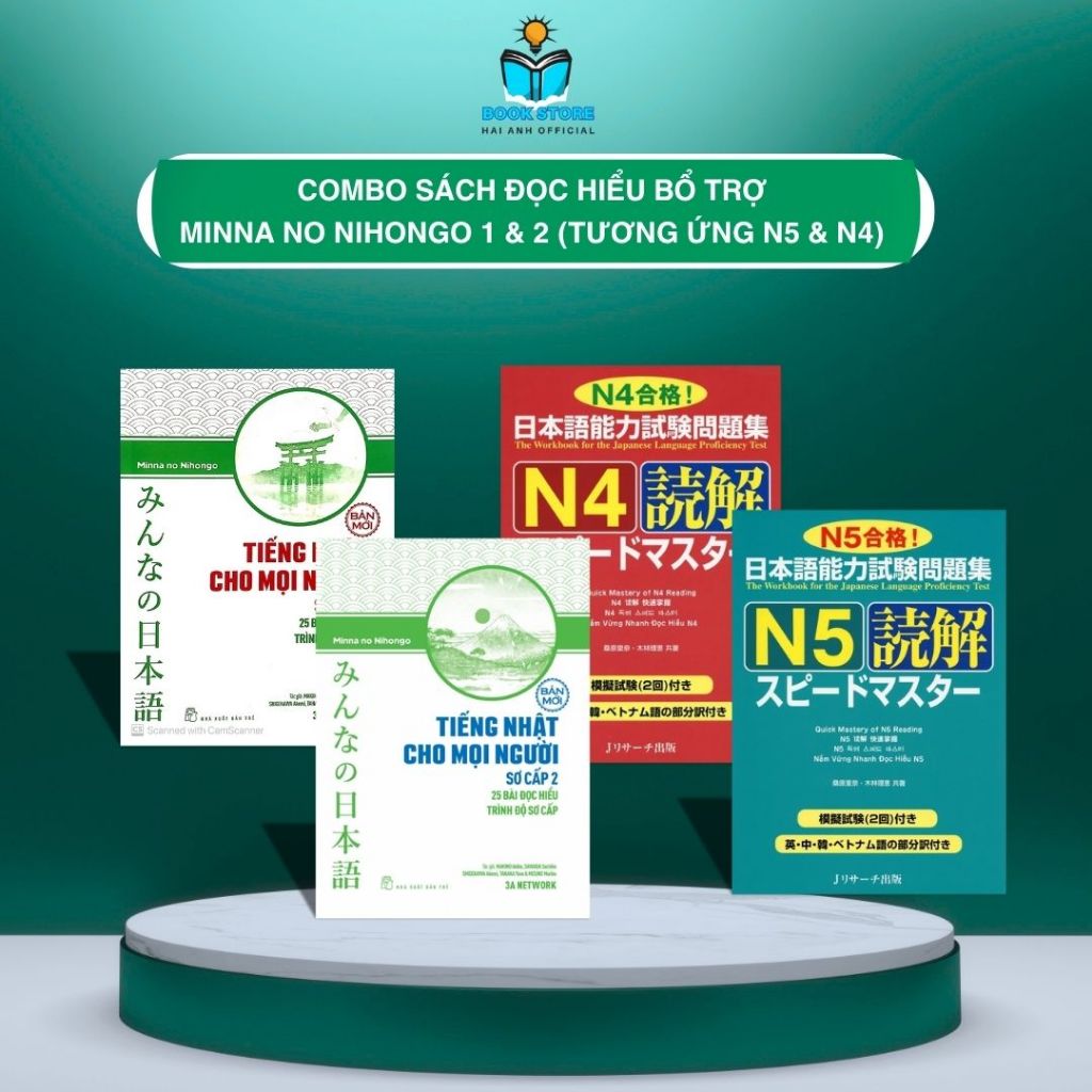 หนังสือญี่ปุ่น - Minna No Nihongo และ JLPT N4-N5 การอ่านฝึกบังคับ Combo