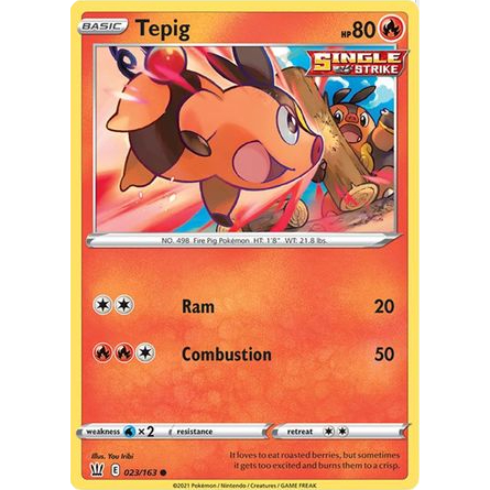 [การ์ดโปเกมอน TCG] Tepig - 023/163 - ทั่วไป