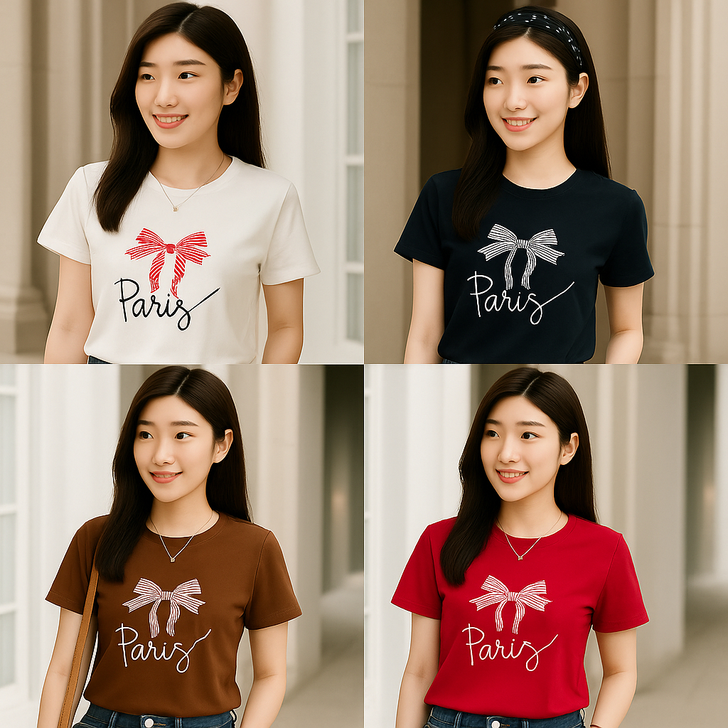 เสื้อยืดผ้าฝ้ายไทยผู้หญิง Medium Form 40~58kg เท่ นุ่ม ยืด 4-Way รุ่นใหม่ [รหัส A27]