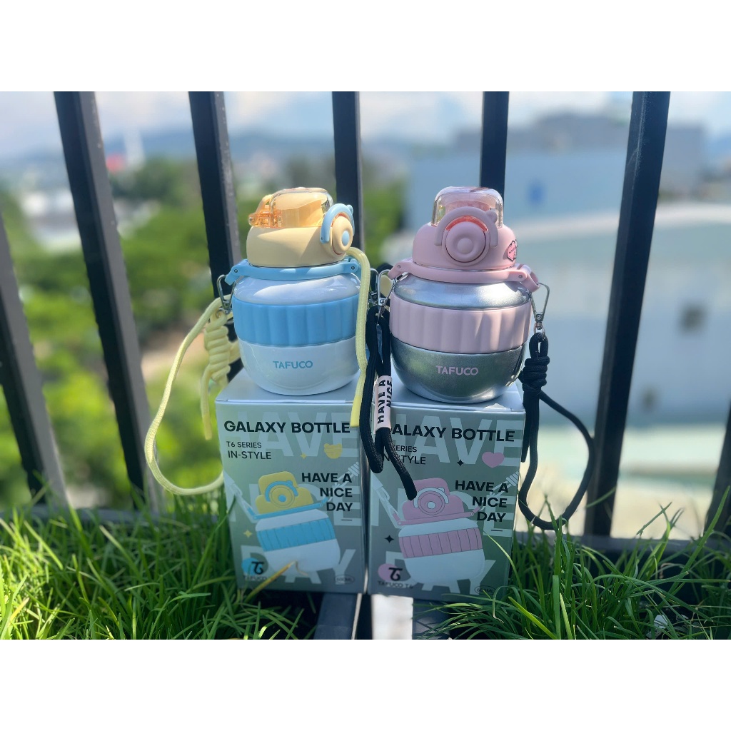 600ML THERMOTHERMAL BOTTLE - TAFUCO - 2 สี SILVER PINK, BLUE WHITE