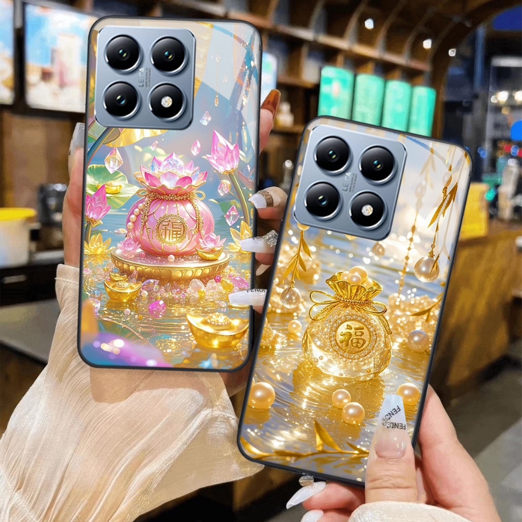 Xiaomi 14 / Xiaomi 14T / Xiaomi 14T PRO / Xiaomi 14 Pro Case กระจกนิรภัยสุดหรู โชคลาภ