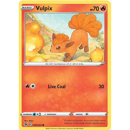 [การ์ดโปเกมอน TCG] Vulpix - 028/264 - ทั่วไป