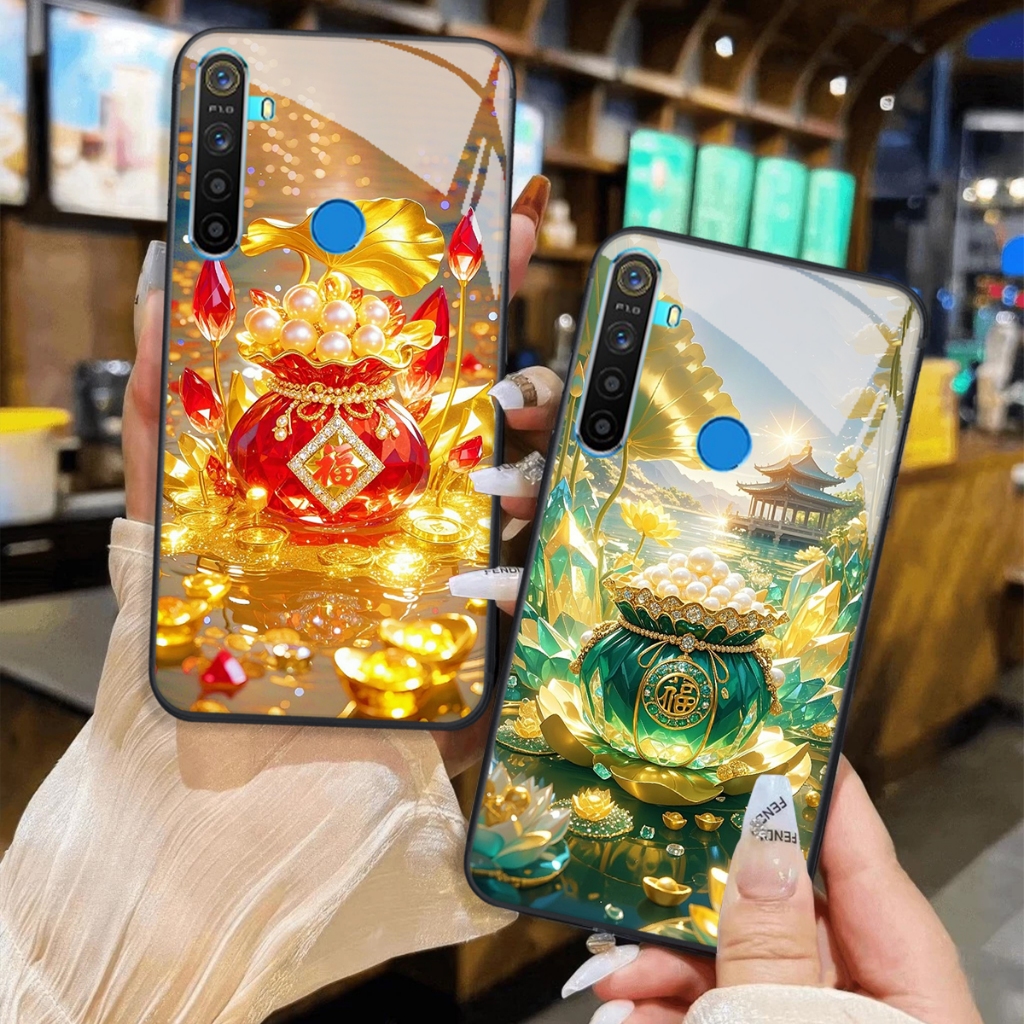 Realme C3 / 5 / REALME 5I / Realme Q / REALME 5 Pro / REALME C3 Case กระจกนิรภัย กระจกหรูหรา