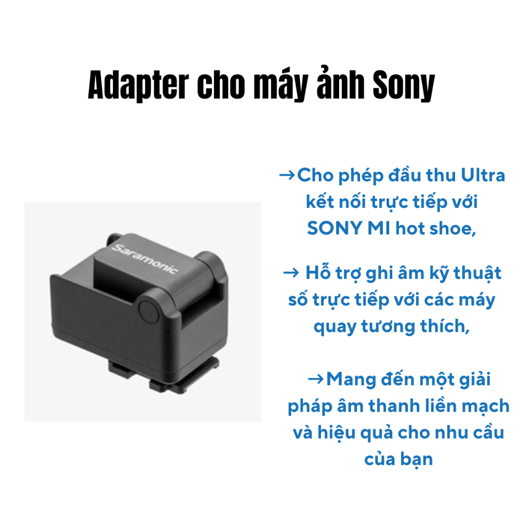 Saramonic Hot Shoe Adapter แปลง Saramonic Ultra ไมค์บันทึกอากาศสําหรับใช้กับกล้อง Sony