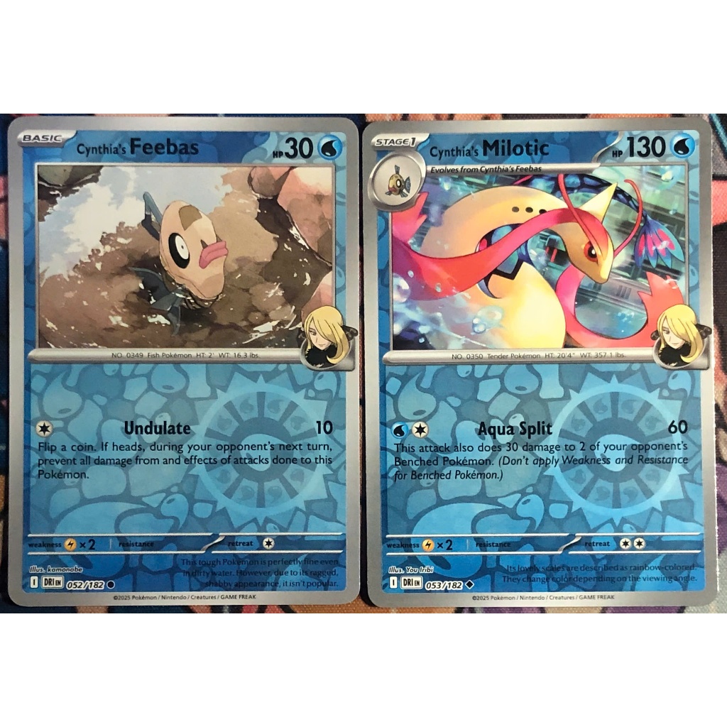 [KW2 Pokemon] [EN] Combo 2 การ์ดไมโลติกของ Cynthia - 053/182 ค่าธรรมเนียมของ Cynthia - 052/182 - DRI