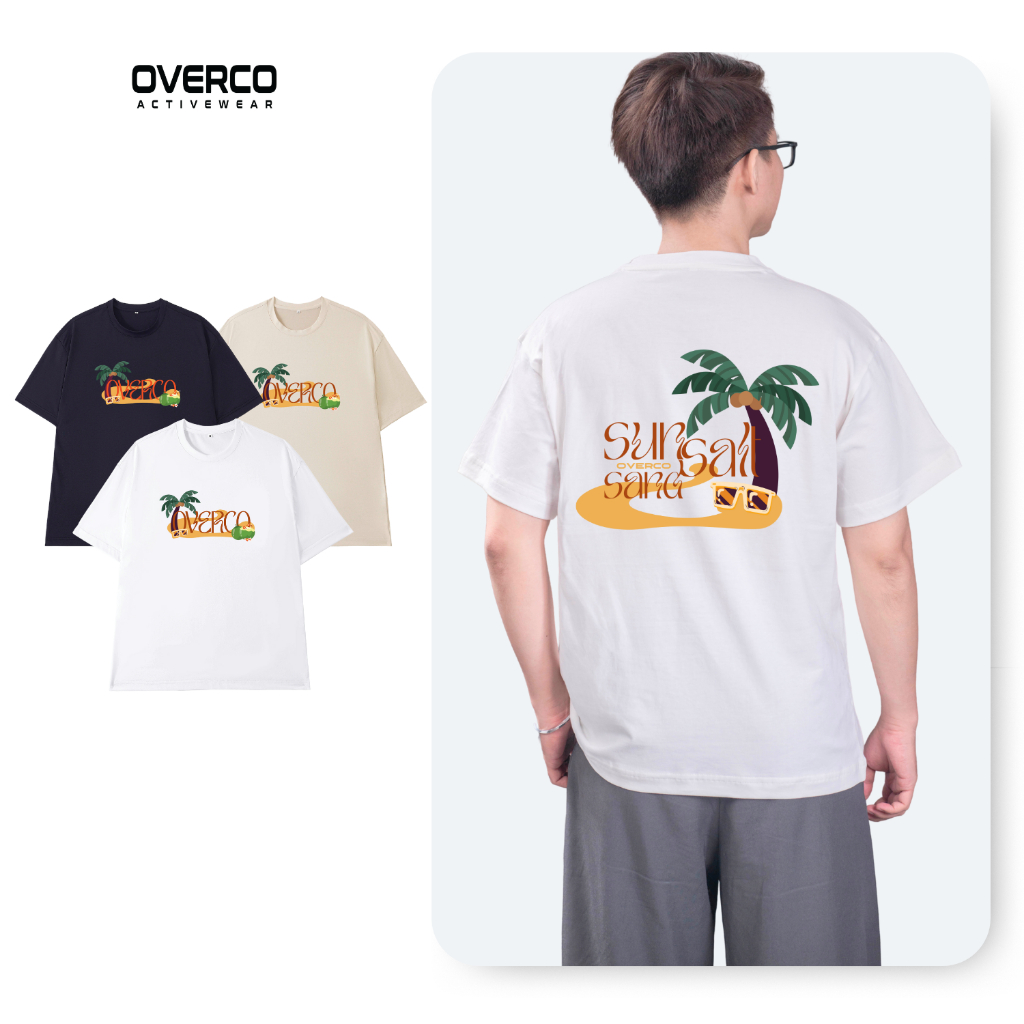 เสื้อยืดโอเวอร์ไซส์มะพร้าว Unisex ผ้ายืด 4 ทาง คุณภาพสูง สําหรับทั้งชายและหญิง O1H9