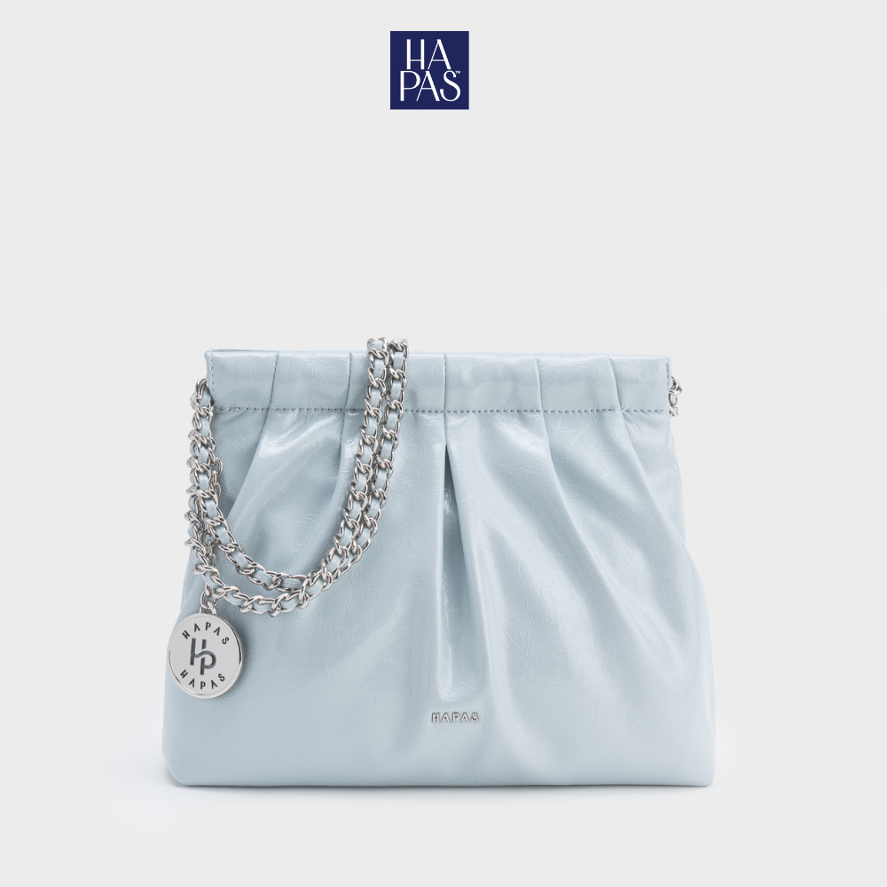 Blue Round Tag Double Handle Shoulder Bag Size 24 HAPAS