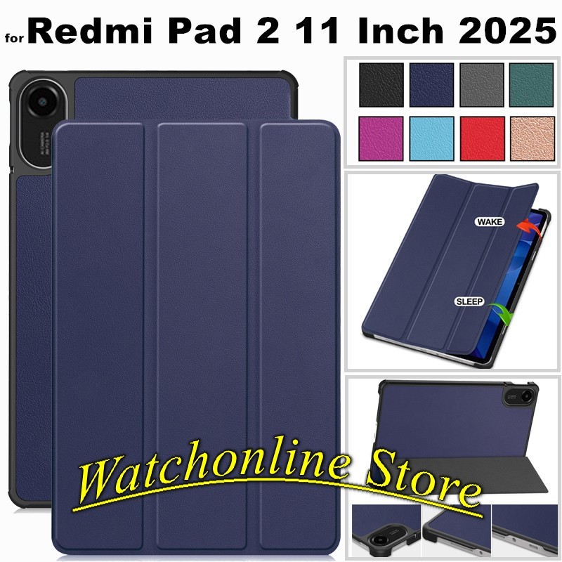 ซองหนัง PC สําหรับ Xiao mi Redmi Pad 2 (11.0 ") 2025 , Redmi Pad2 ฝาครอบแบบพับ