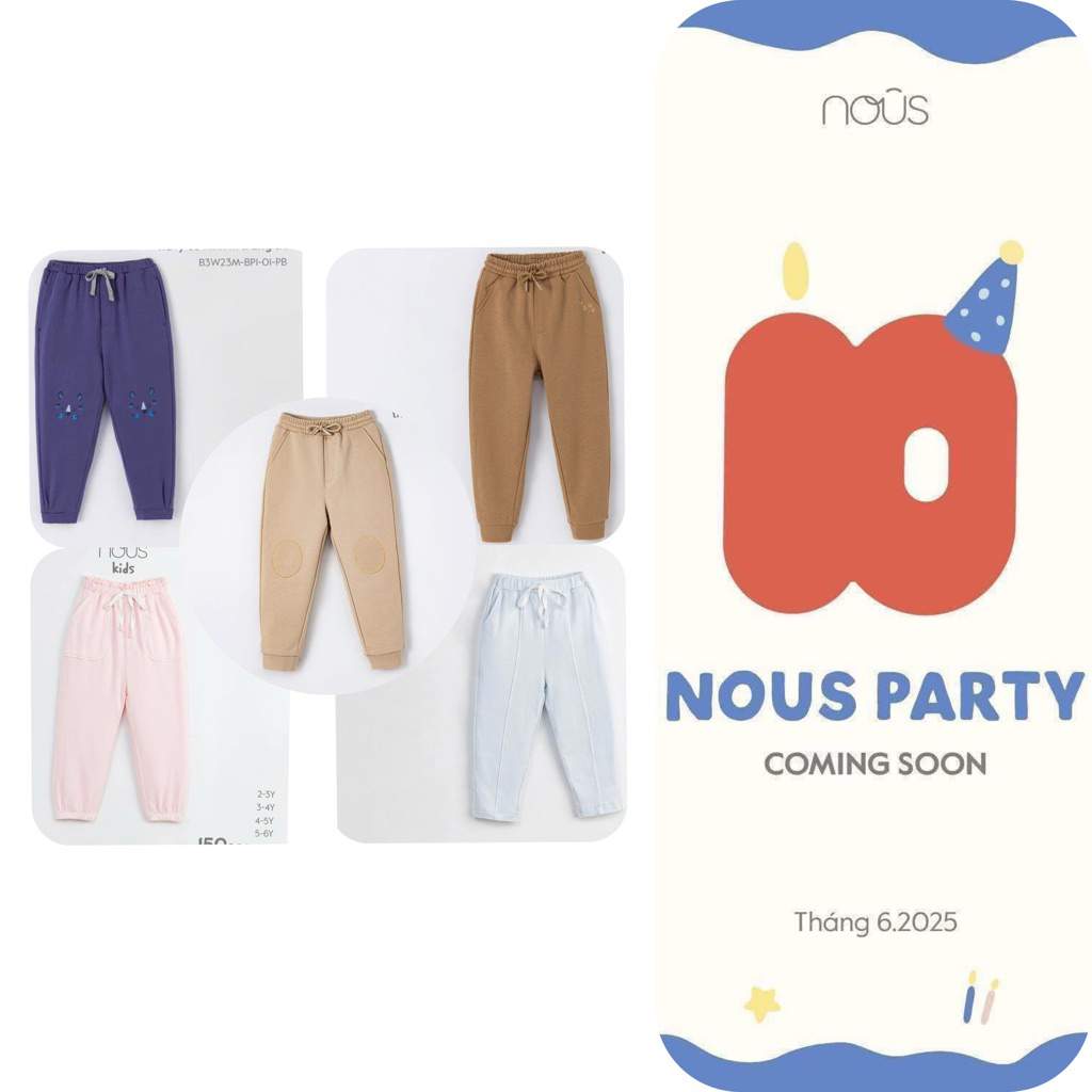 [NOUS] กางเกงขายาว nous party สําหรับเด็กชายและเด็กหญิง