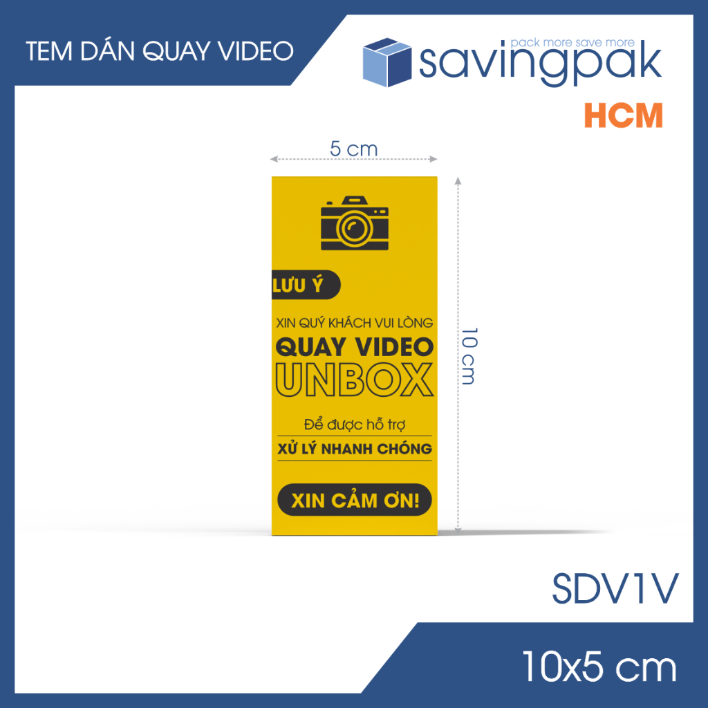 Combo แสตมป์ 500 ดวง ให้ความสนใจกับบันทึกวิดีโอก่อนเปิด สติ๊กเกอร์กล่อง - 10x5 ซม. - สีทองพิมพ์ลายสี