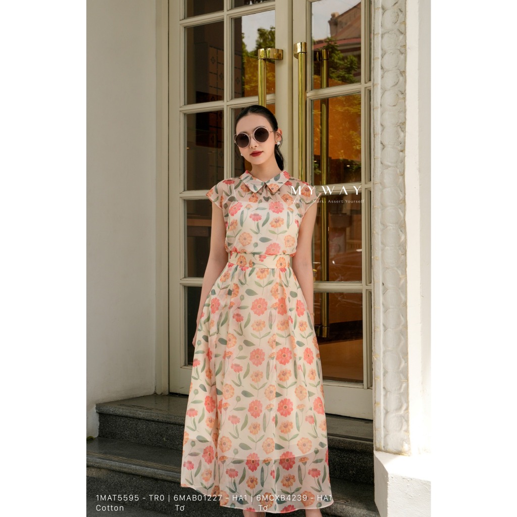 MY WAY ชุดสตรีสตรีสตรีสตรีแขนลายดอกไม้คุณภาพสูง 6MAB01227 - HA1 6MCXB4239W - HA1