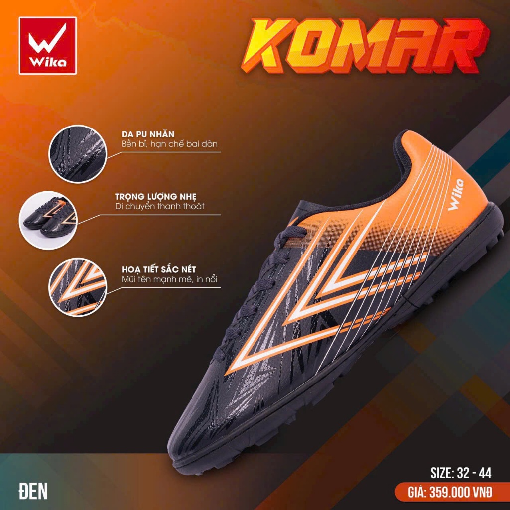 รองเท้าฟุตบอล Wika Komar ของแท้ Wika พร้อมข้อดีกระชับเท้า น้ําหนักเบา