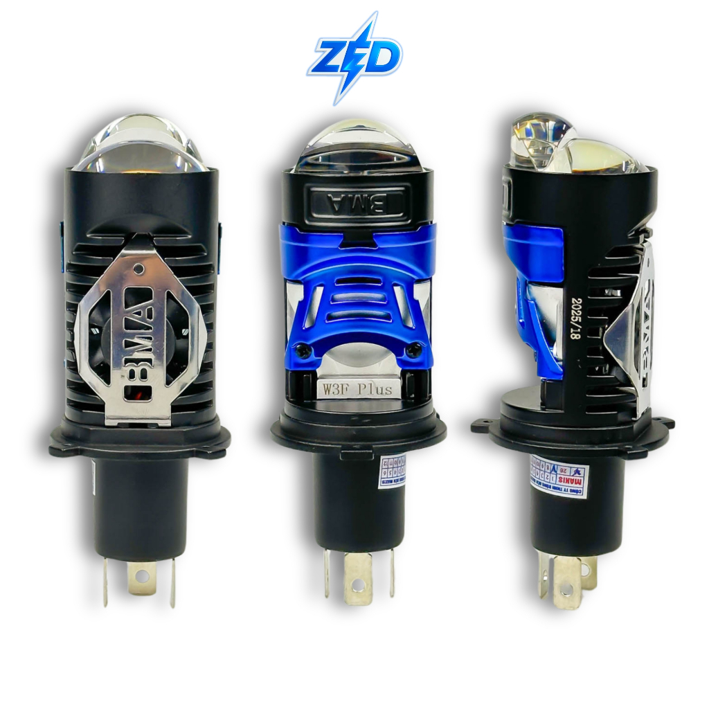 ไฟหน้า W3F PLUS Ball, W3F BMA New Edition 2025 - ขายึดมอเตอร์ไซค์, Super Bright 55W, ดีไซน์สวย, ไฟหน