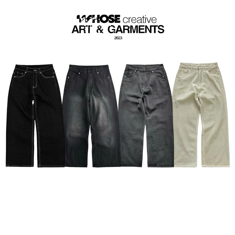 WIDE STRAIGHT JEANS WHOSE - กางเกงยีนส์ขากว้าง STRAIGHT Hoes Studio
