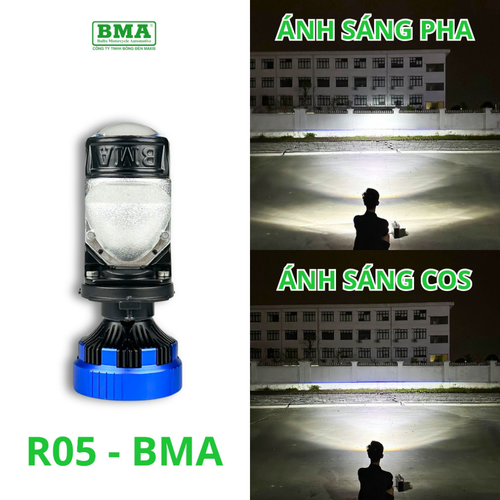 R05 BMA 120W ไฟหน้า LED ครึ่งวงกลม Super Bright H4 ฐาน - ไฟหน้าสําหรับรถยนต์และรถจักรยานยนต์ - 2 ปี