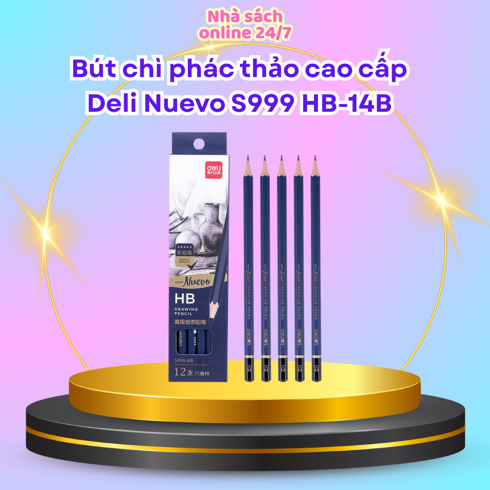 กล่อง 12 Deli Nuevo S999 HB -> 14B ดินสอร่างระดับพรีเมียม ของแท้ ตัวหนา จังหวะที่ราบรื่น เหลาง่าย
