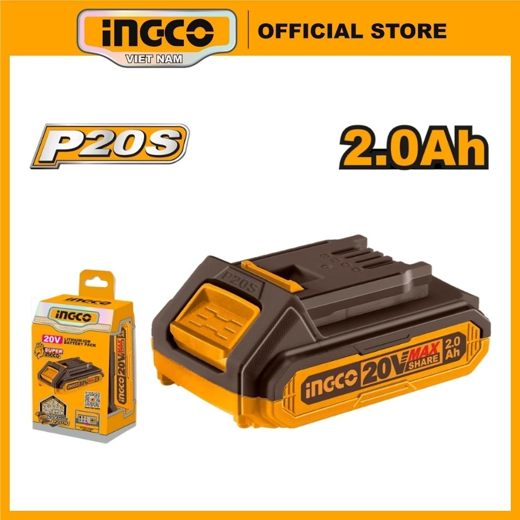ป.!.N 20V 2.0A/h - 4.0A/h - 5.0A/h Ingco FBLI2001/FBLI2002/ FBLI20031