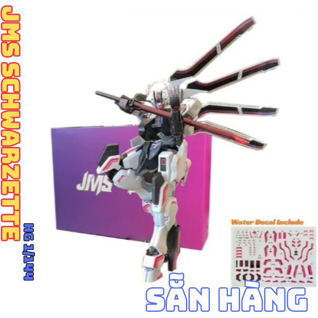 [READY STOCK] HG 1/144 JMS 1001 Schwarzette Assembly Model (พร้อมฐาน + รูปลอกน้ํา)