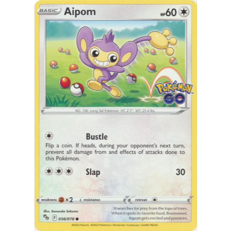[การ์ดโปเกมอน TCG] Aipom - 056/078 - ทั่วไป
