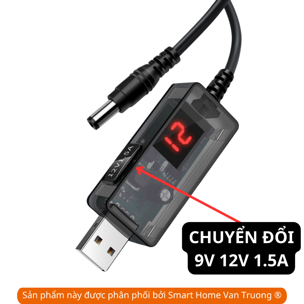 สาย USB 12V - 1.5A สําหรับไฟ LED 12V ใช้สําหรับไฟเมื่อไฟดับ