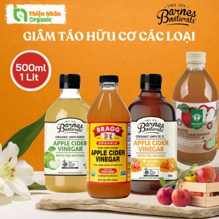 Giấm táo hữu cơ Bragg - Barnes Naturals - Probios - Voelkel Organic Apple Cider Vinegar
