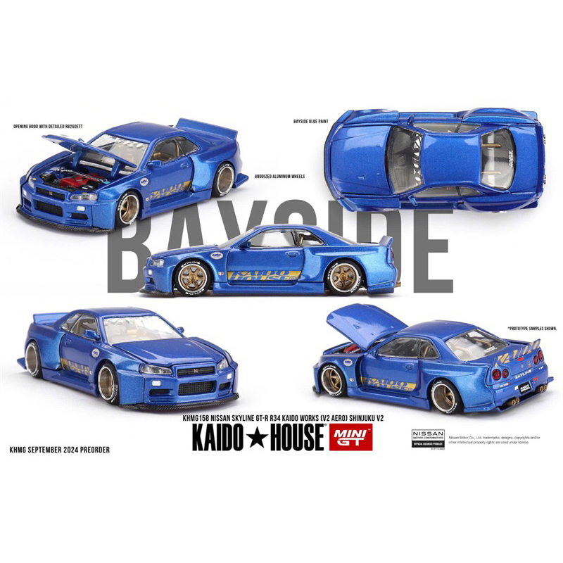Mohiinhxeps-1/64_ Kaido House KHMG158 Nissan Skyline GT-R (R34) Kaido Works (V2 Aero) SHINJUKU V2