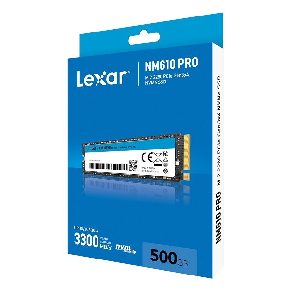 SSD Lexar NM610 PRO M.2 PCIe Gen3 x4 NVMe 500GB (LNM610-500RB) - BH Chính Hãng 3 Năm