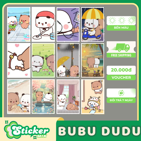 ชุดสติ๊กเกอร์ BUBU DUDU BEAR 70 ชิ้นสําหรับเก็บและตกแต่ง...เอส152