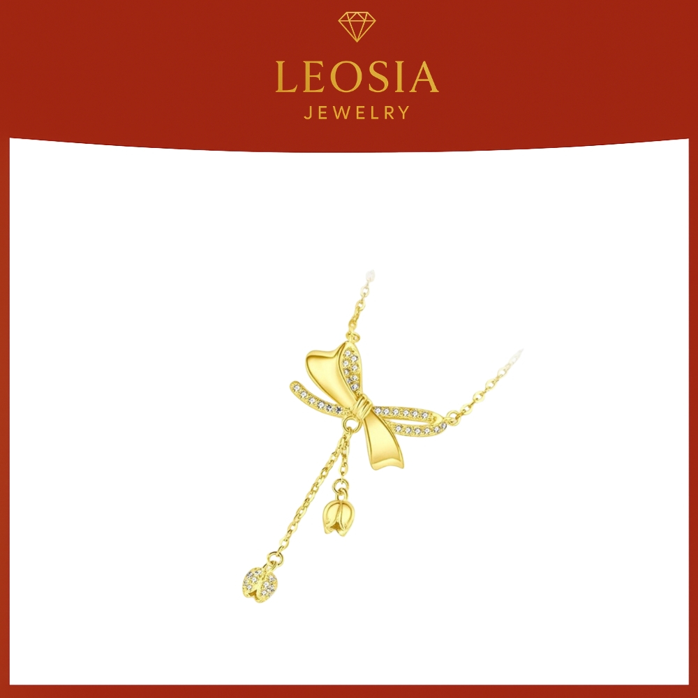 LEOSIA JEWELRY สร้อยคอจี้โบว์ดอกลิลลี่หุบเขา LSA03 อ่อนโยนและหรูหรา เหมาะสําหรับเป็นของขวัญ