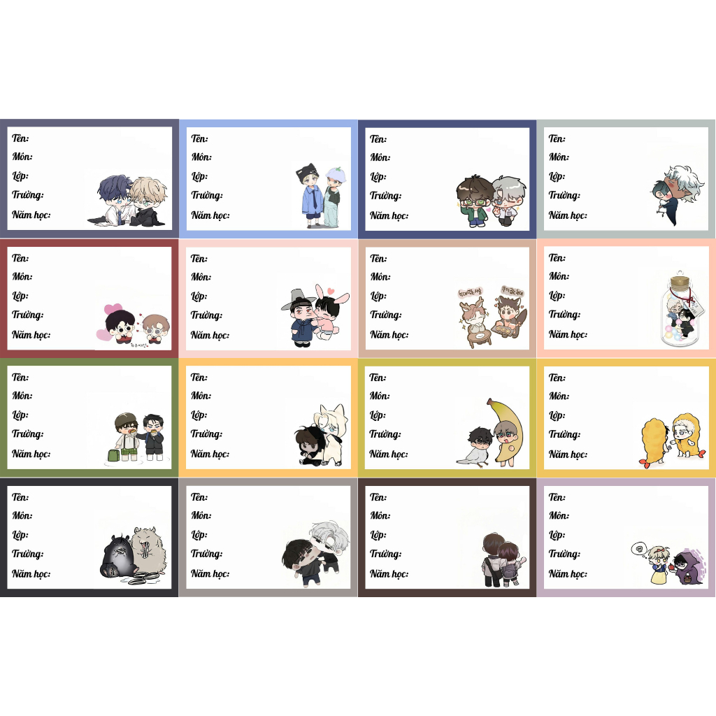 ป้ายสมุดสังเคราะห์ bl chibi, Passion chibi, Codename Anastasia chibi (ชุด 16c)