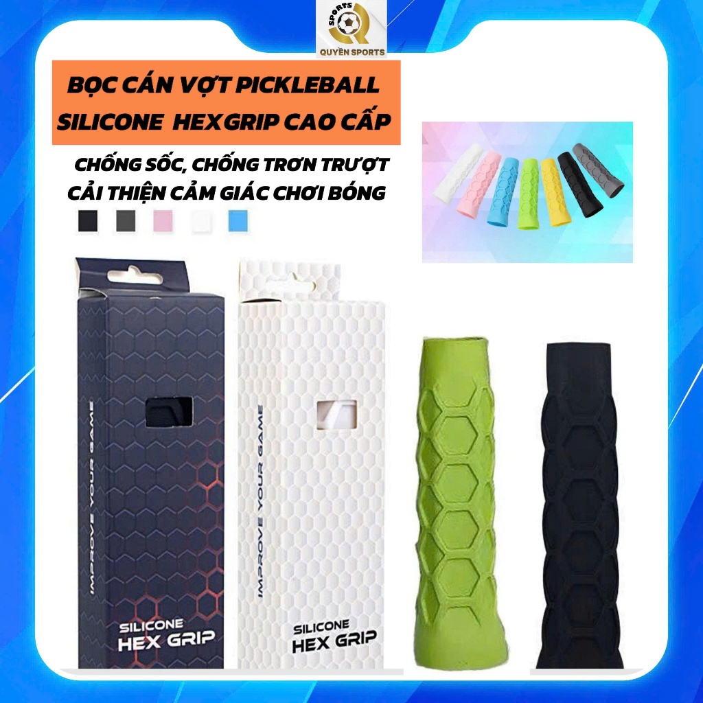 HEXGRIP Premium Silicone Pickleball Racket Grip Cover กันลื่น สบาย ทนทาน หลายสี