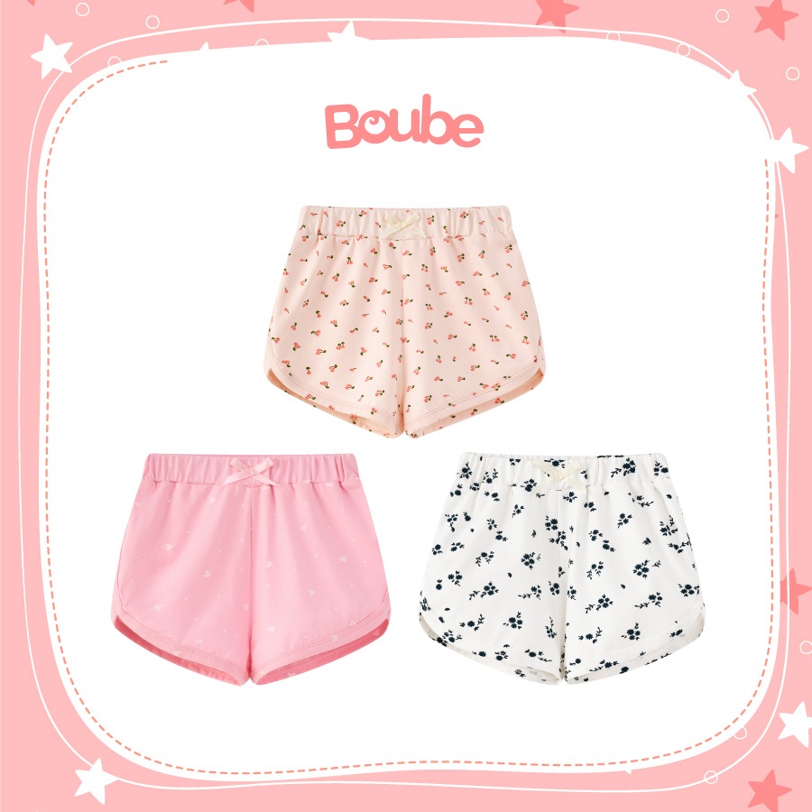 โบube กางเกงขาสั้น ขอบลายน่ารัก สําหรับเด็กทารกแรกเกิดผู้หญิง ผ้าคอตตอน เท่ๆ