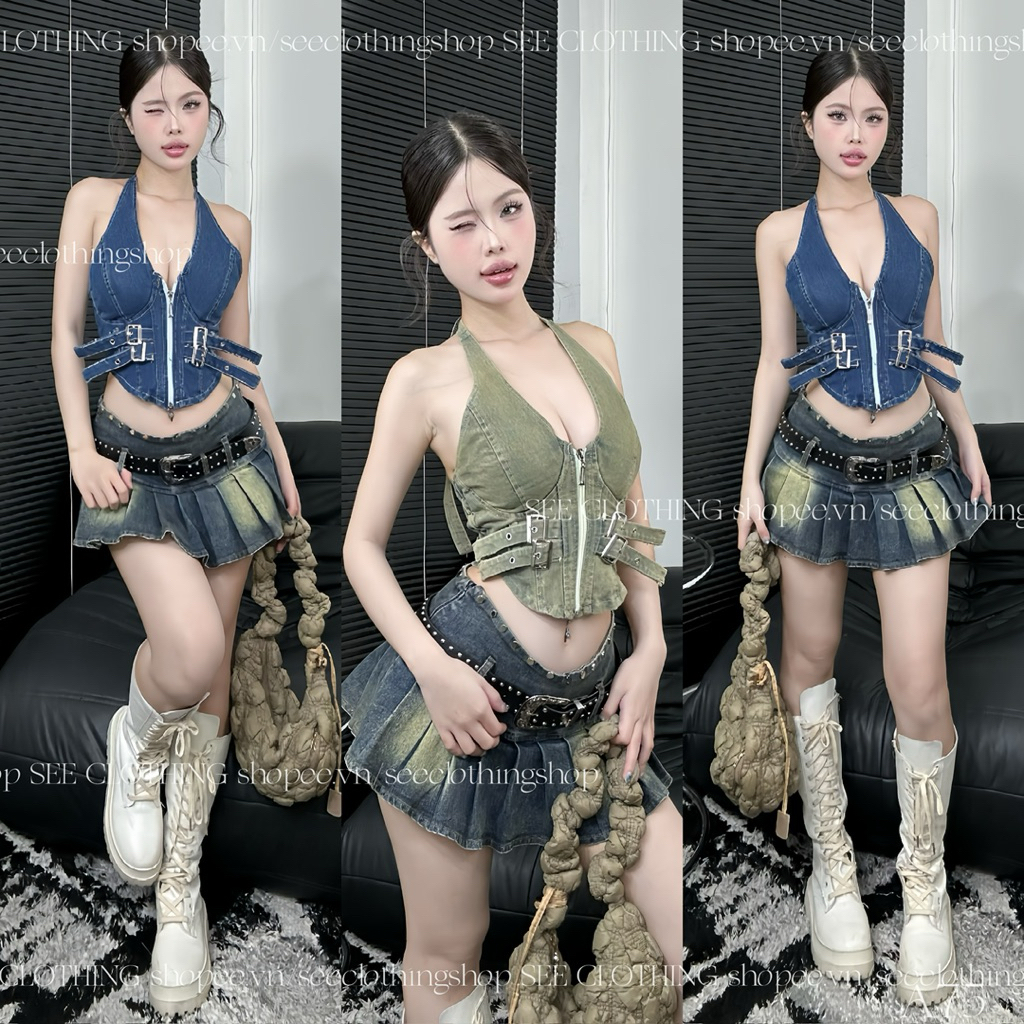 WOMENS ZIPPED JEAN BIRDS [รูปถ่ายร้านค้า] A66