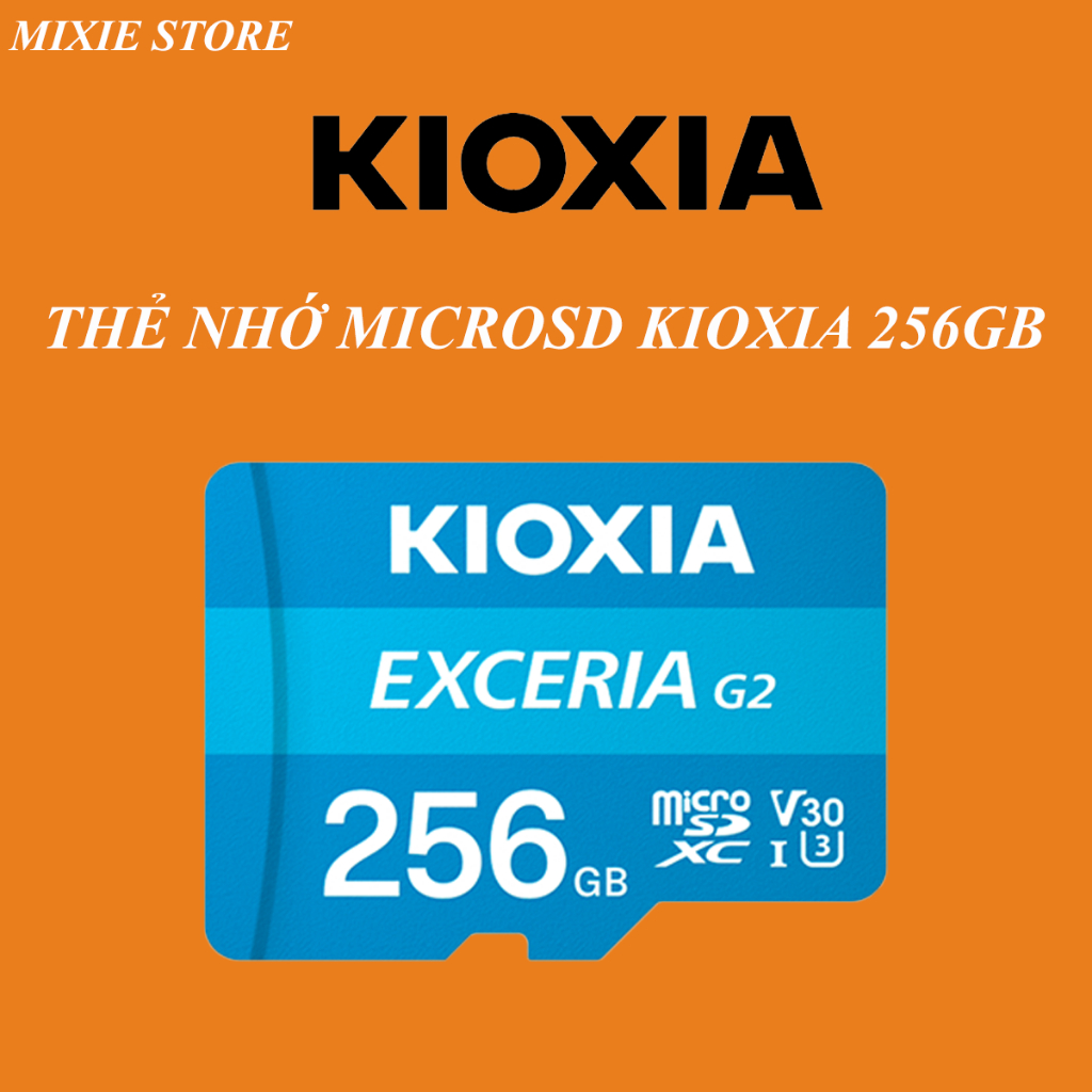 KIOXIA MICROSD MEMORY CARD 128GB/256GB - EXCERIA G2 CL10 UHS-I U3 SPEED RECORDING 100M/S- LMX2L256GG