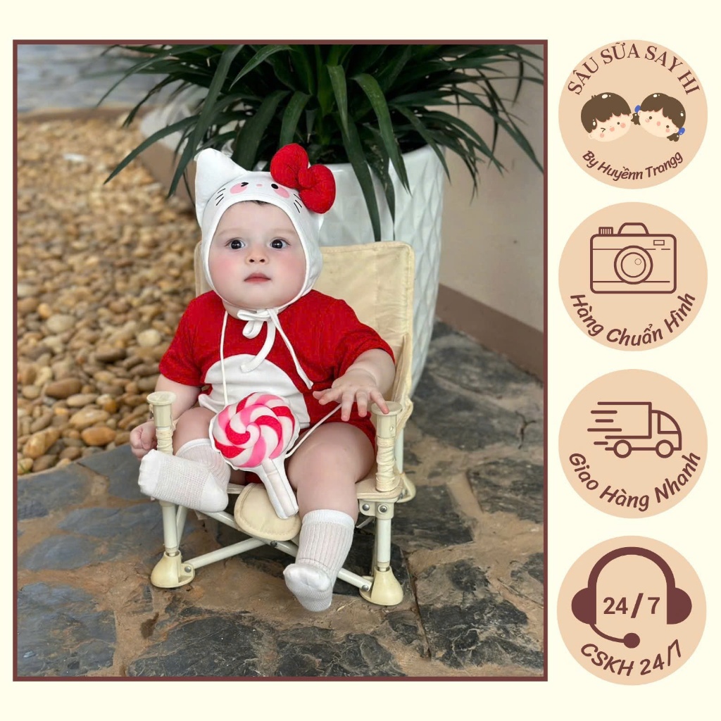 [มีจําหน่าย - TK] ชุดสูทคิตตี้พร้อมหมวก + ถุงขนมสําหรับทารกที่จะถ่ายภาพวันเกิดและวันเกิดครั้งแรก - S