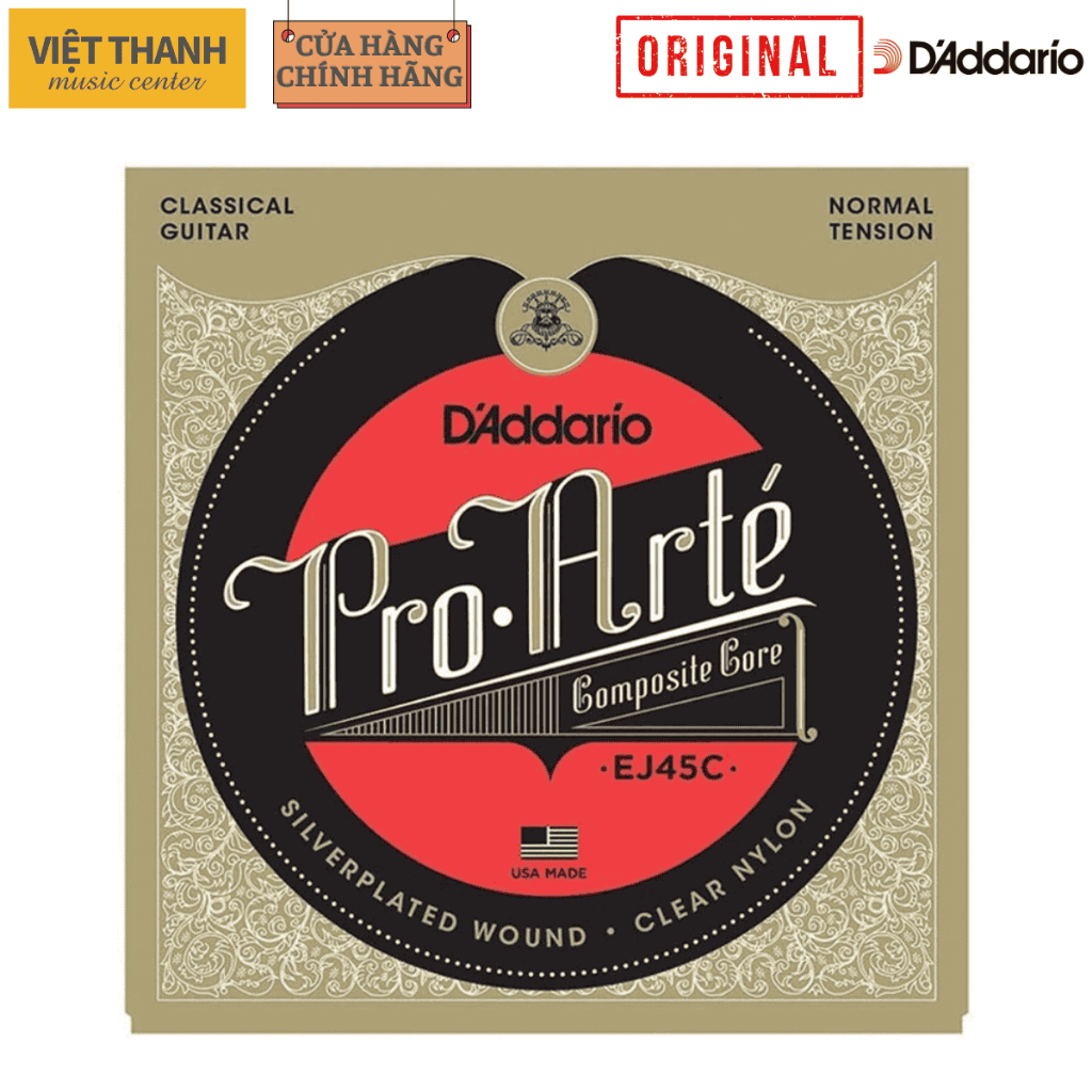 D'ADDARIO [ของแท้] DAddario EJ45C Composite Classical Guitar String Set - Normal Tension