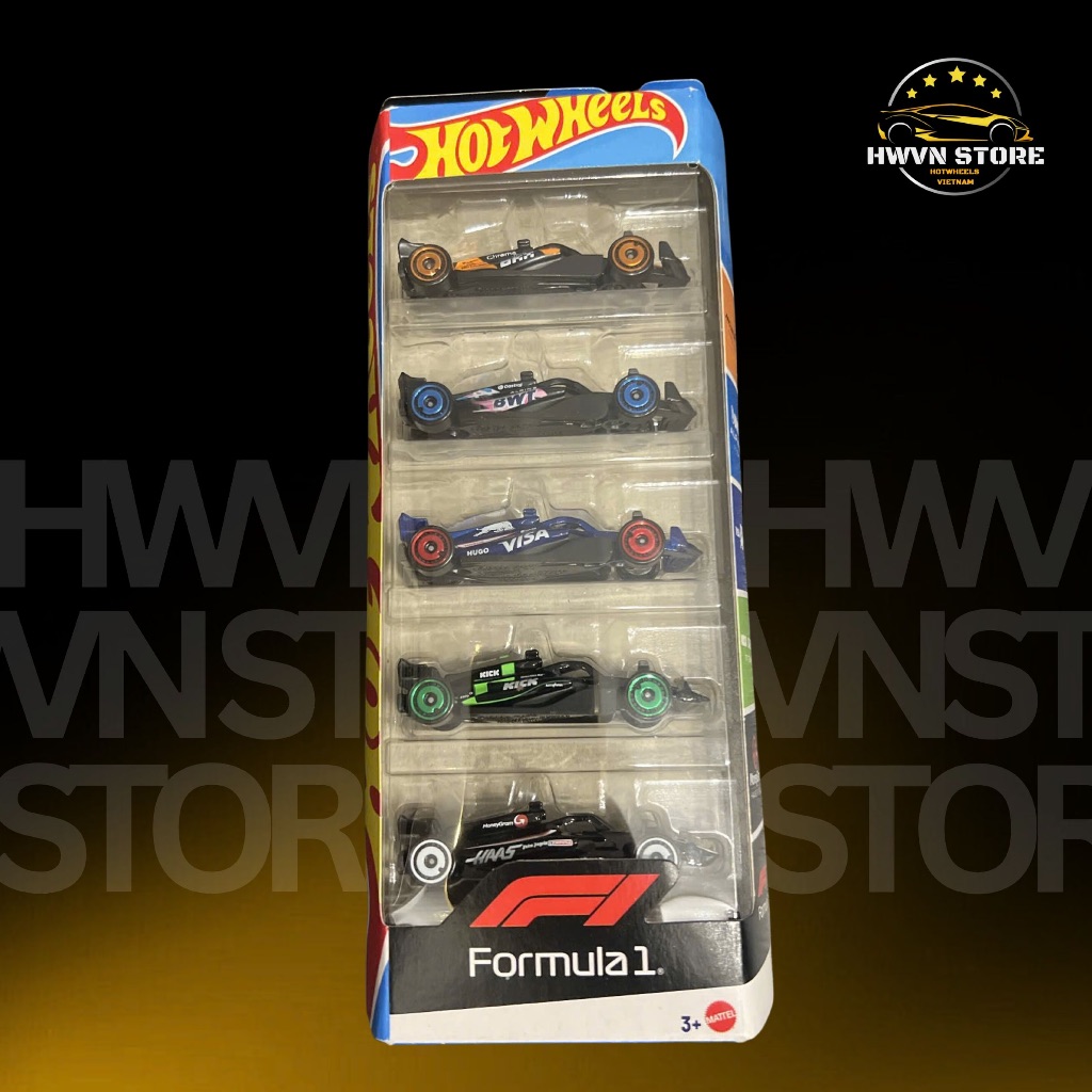 Hotwheels Pack 5 F1 รถโมเดล (Mclaren, BWT, Visa, Sauber, MoneyGram)