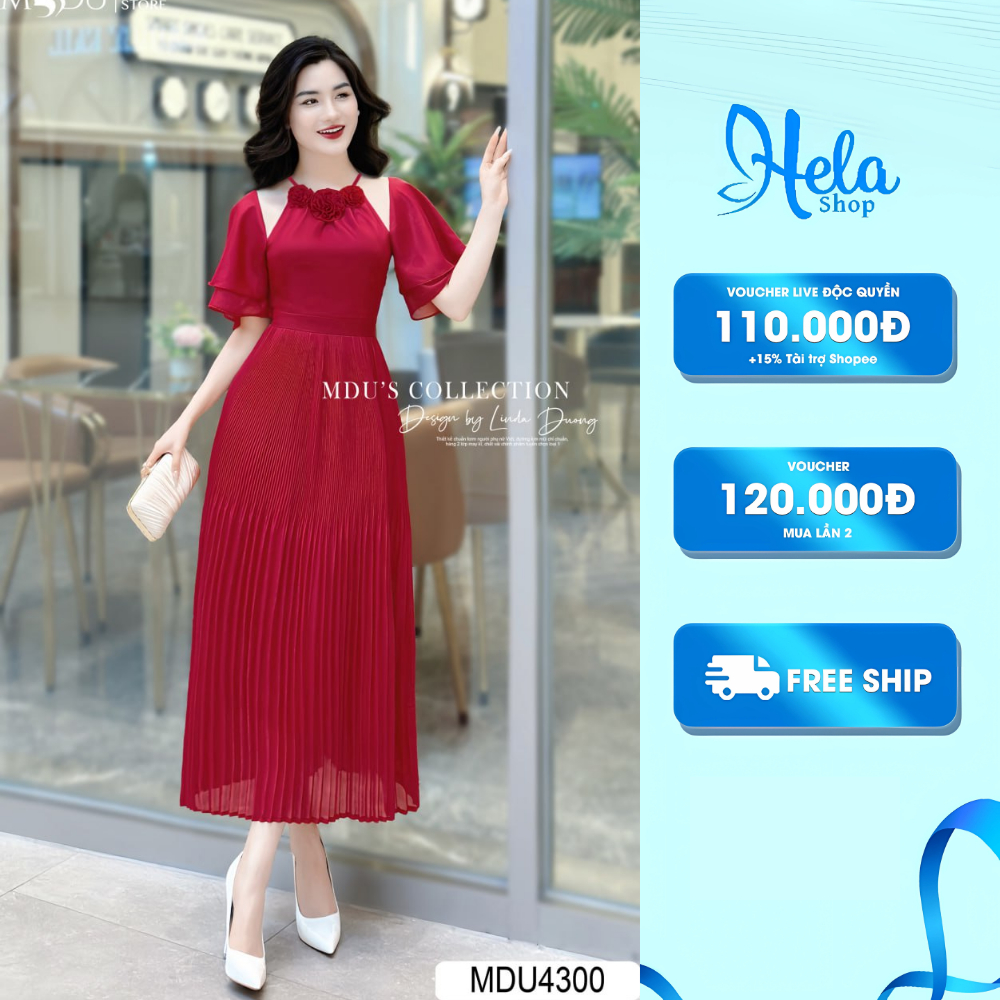 Lady Dress K36-d4-5 คอปกมีสไตล์ดอกไม้ประณีตจาก Mdu MDU4300